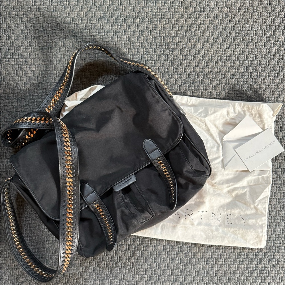 Stella McCartney Black Shoulder Bag with Chain Detail